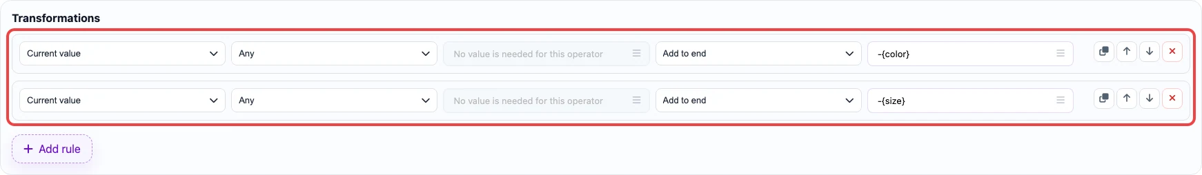 Open image larger Rules for building offer_id from multiple fields