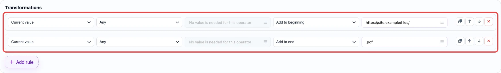 Rules for building a personal PDF link