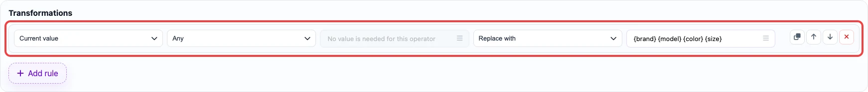 Open image larger Screenshot of the rule that builds name from several columns