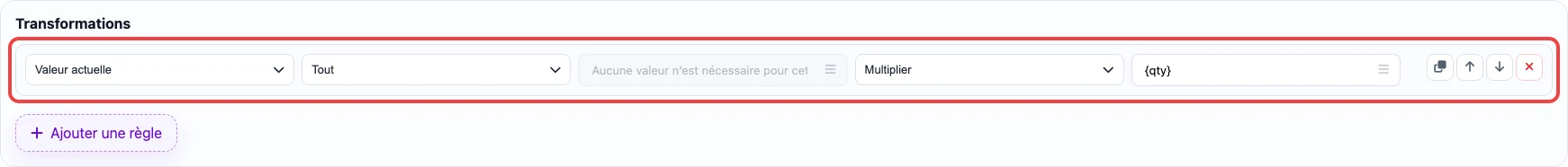 Règle qui multiplie price par qty dans les paramètres line_total