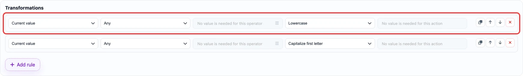 Open image larger Lowercase rule for a product description