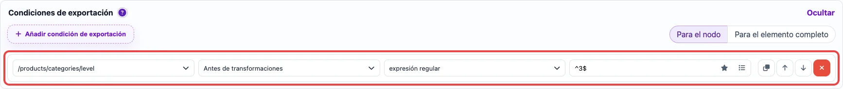 Condición JSON