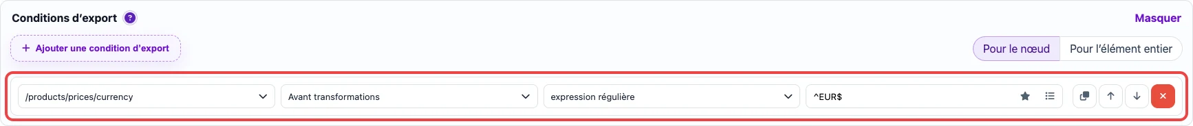 Ouvrir l’image en grand Condition currency pour prix JSON