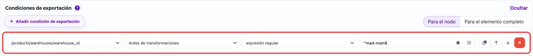 Condición JSON