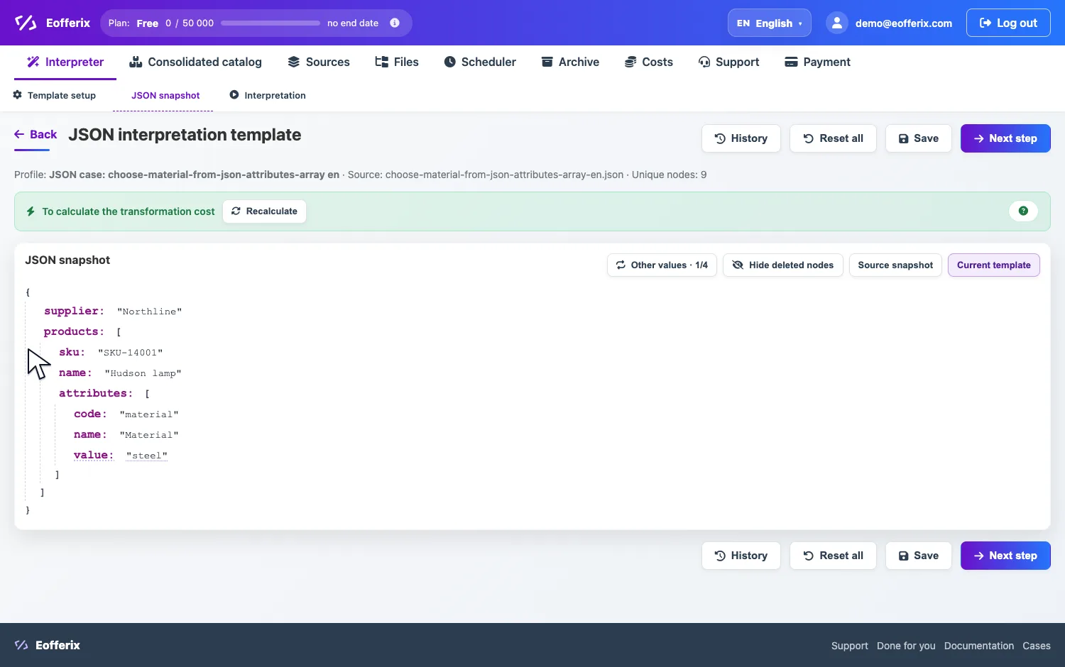 Open image larger Opening value settings