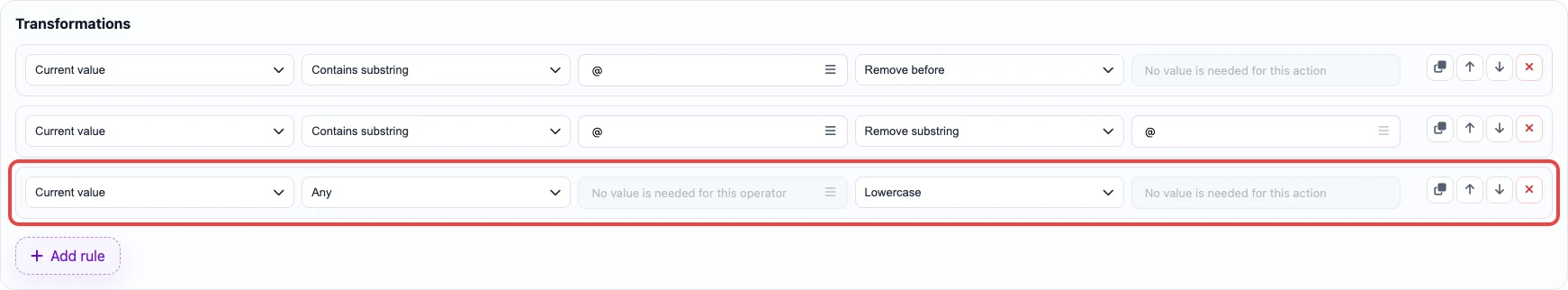 Open image larger Rule that converts the domain to lowercase