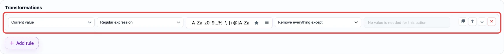 Regex rule that extracts an email address from text
