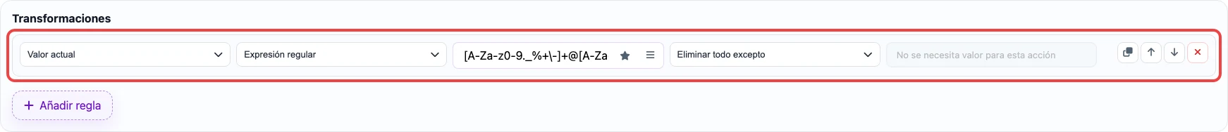 Regla regex que extrae un email del texto