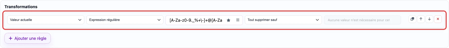 Règle regex qui extrait une adresse email du texte