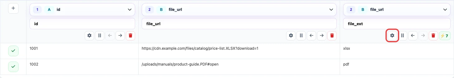 File extension extracted from URL in Eofferix