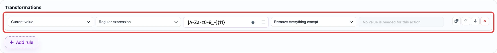 Open image larger Regular expression rule for YouTube video ID