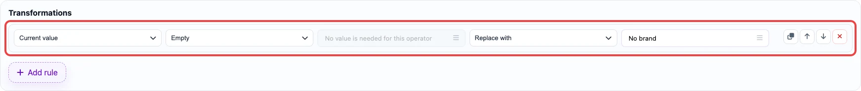 Rule that fills an empty brand with a default value