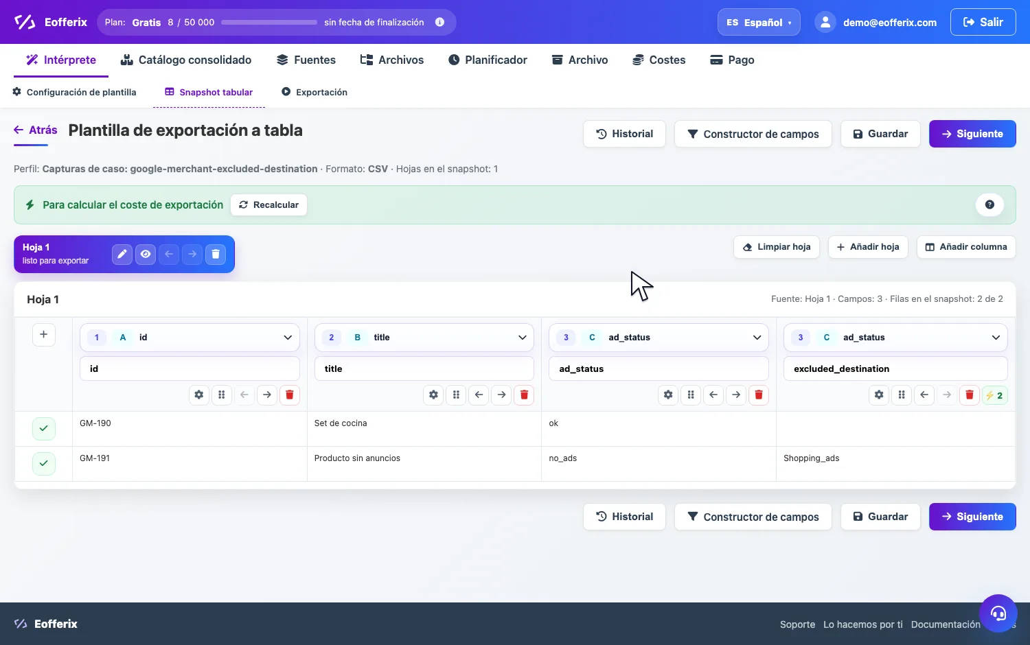 Abrir imagen en grande Animación para abrir la configuración de la columna excluded_destination en Eofferix