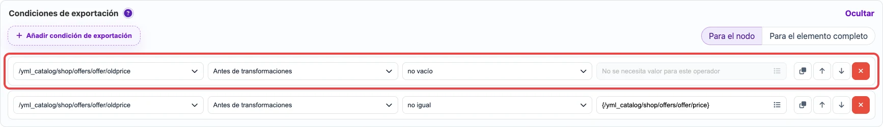 Abrir imagen en grande Condición de valor