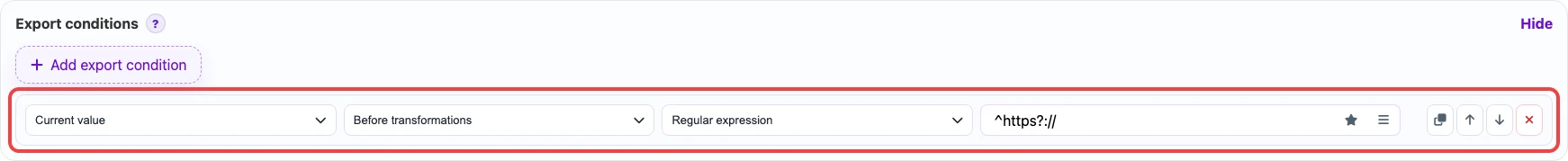 Row export condition for valid image URLs