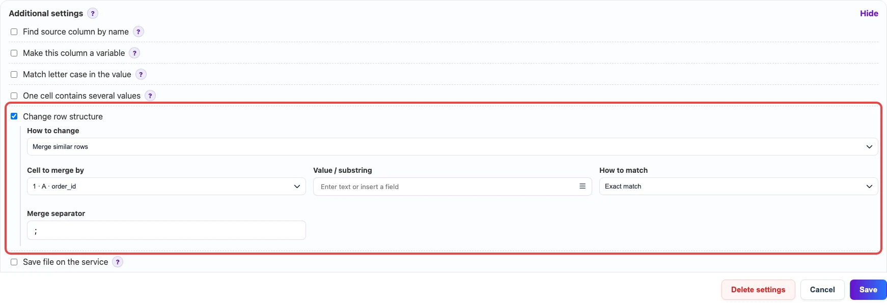 Open image larger Merging order items by order_id