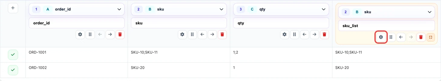 Opening sku_list settings