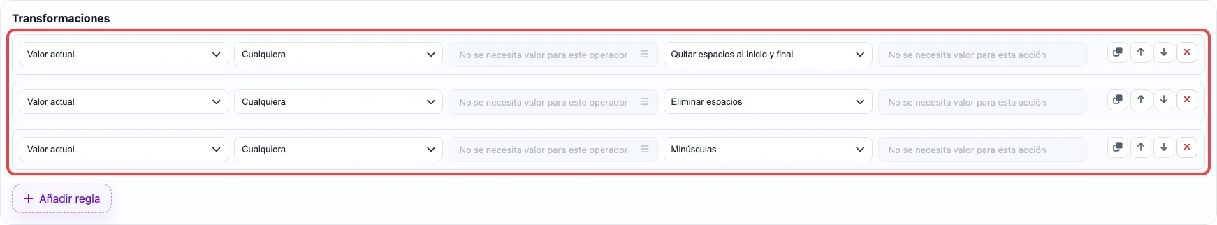 Abrir imagen en grande Reglas de limpieza de email para Mailchimp