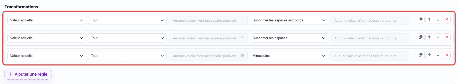 Ouvrir l image en grand Regles de nettoyage email pour Mailchimp