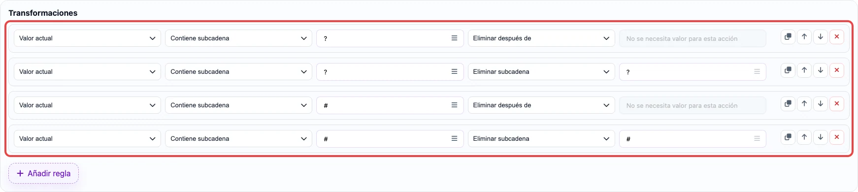 Abrir imagen en grande Reglas para quitar query string y fragment de una URL