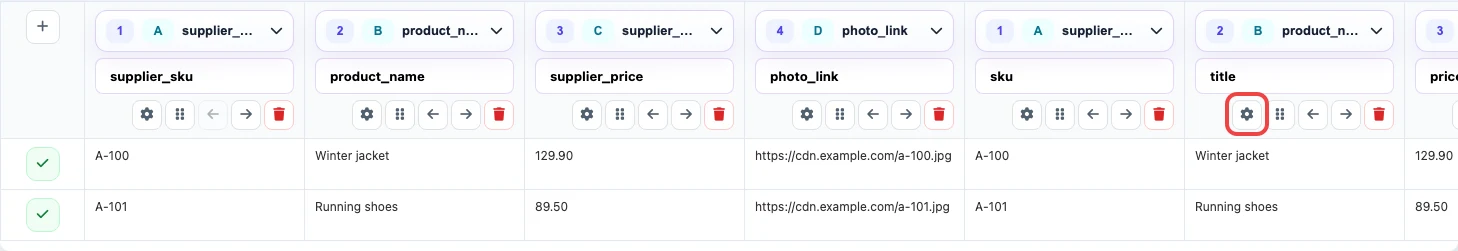 The title column is bound to product_name