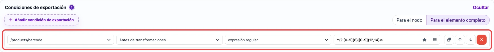 Condición JSON