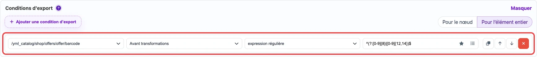 Ouvrir l’image en grand Condition d’export