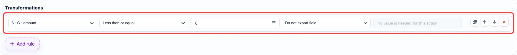 Credit filling rule for QuickBooks