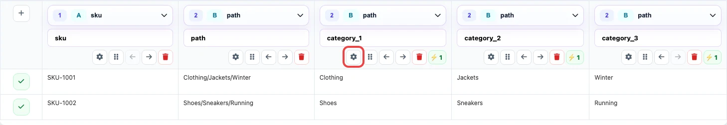 Opening category_1 settings