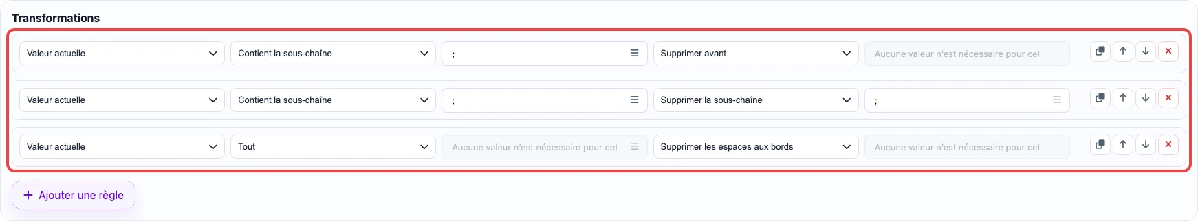 Règles pour extraire les images additionnelles