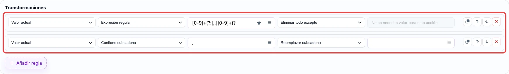 Abrir imagen en grande Reglas para extraer rating desde una celda de texto