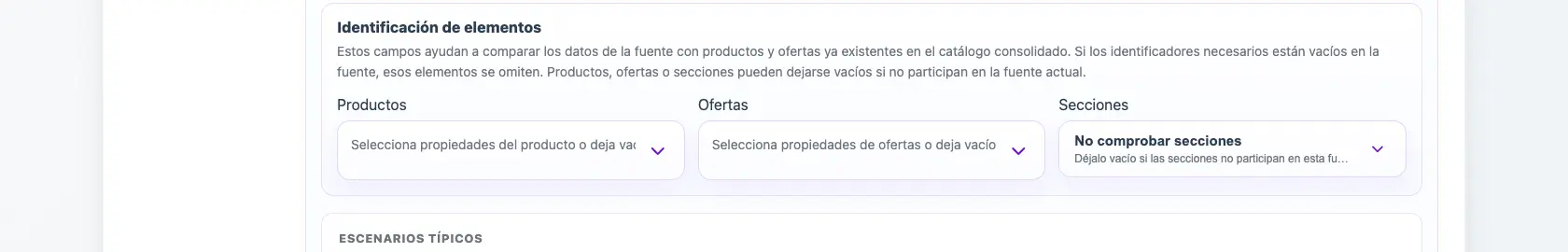 Bloque de identificación de elementos en un perfil de Eofferix