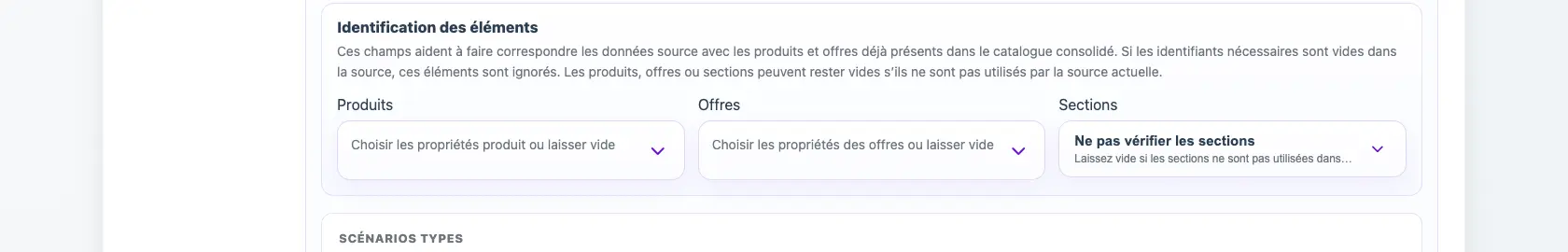 Bloc d’identification des éléments dans un profil Eofferix