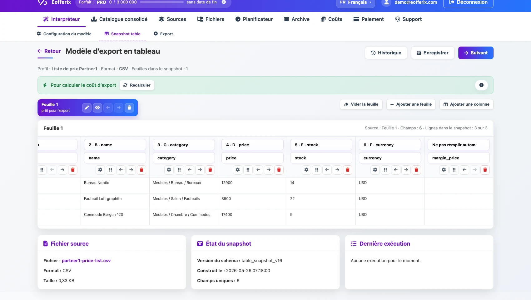 Nouvelle colonne dans le snapshot tabulaire d’une liste CSV/XLSX
