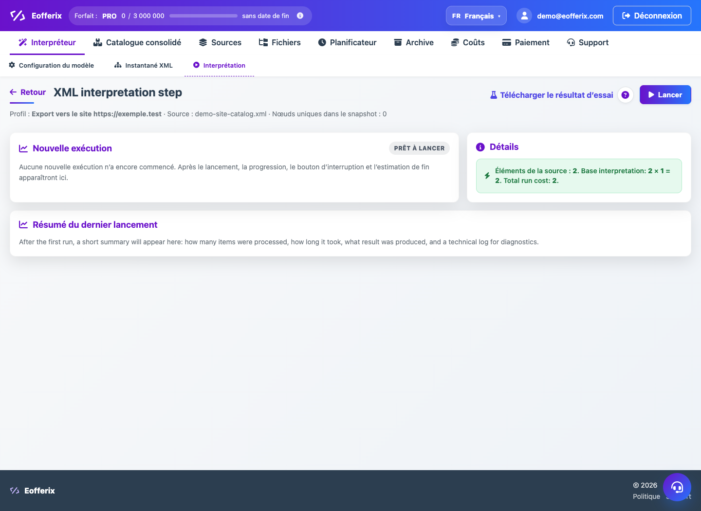 Annuler un import catalogue — Eofferix