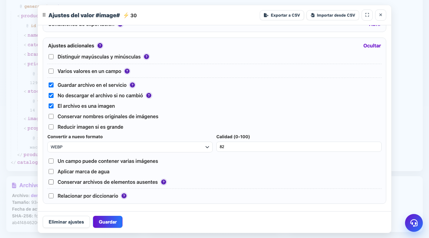 Cómo ajustar la calidad de la imagen — Eofferix