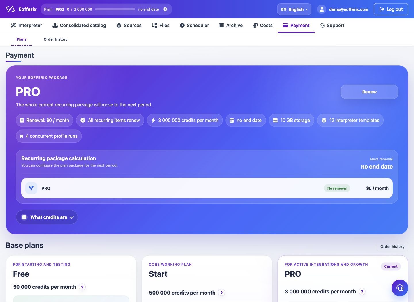 Personal database of the union catalog — Eofferix
