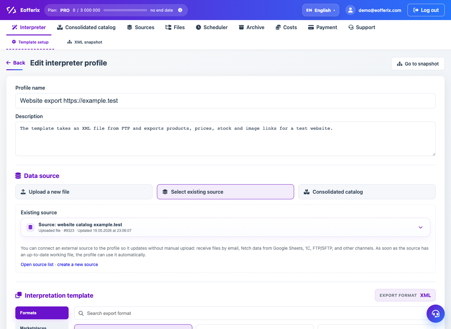 Wildberries API profile — Eofferix