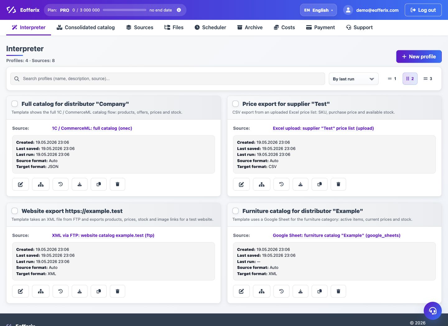 Creating an interpretation profile — Eofferix