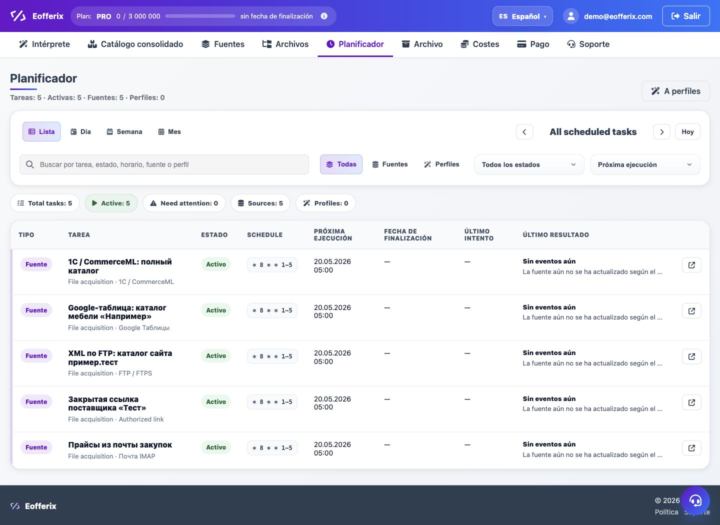 Programador de tareas — Eofferix