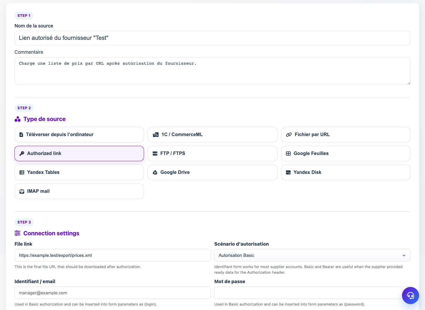 Modifier une source — Eofferix