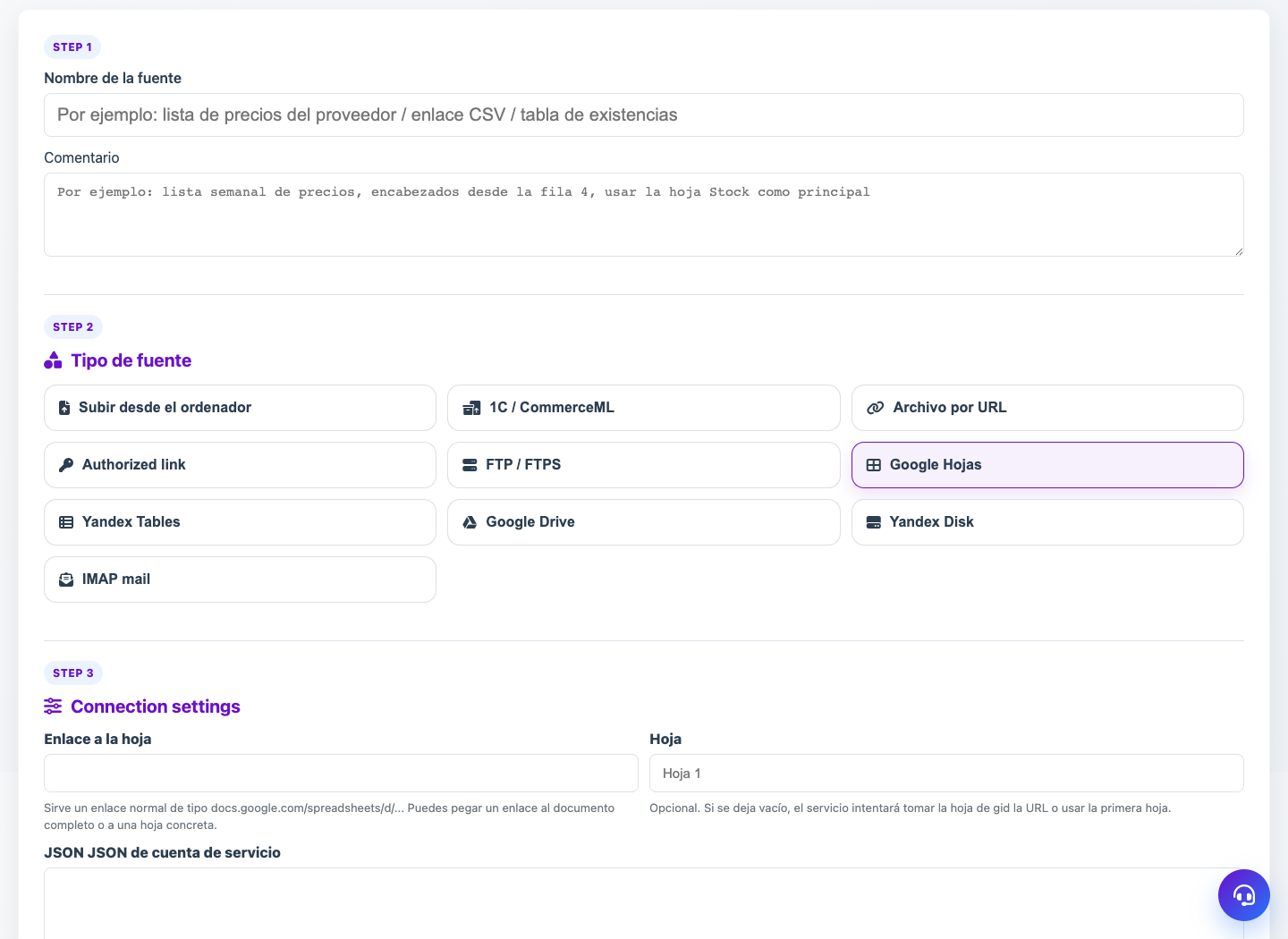 Fuentes Google y nube — Eofferix