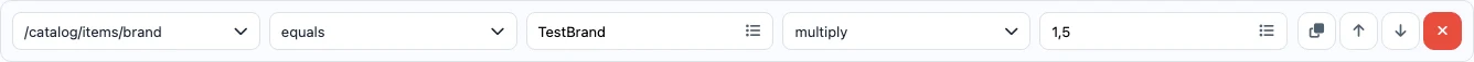Step 4: TestBrand - multiply price by 1.5