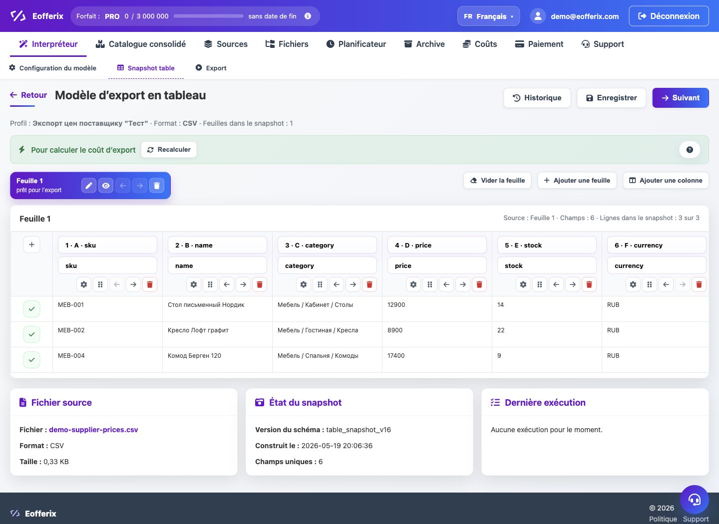 Valeurs XML/JSON répétées dans un tableau — Eofferix
