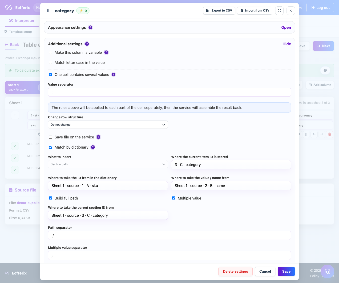 Building a section path from a dictionary