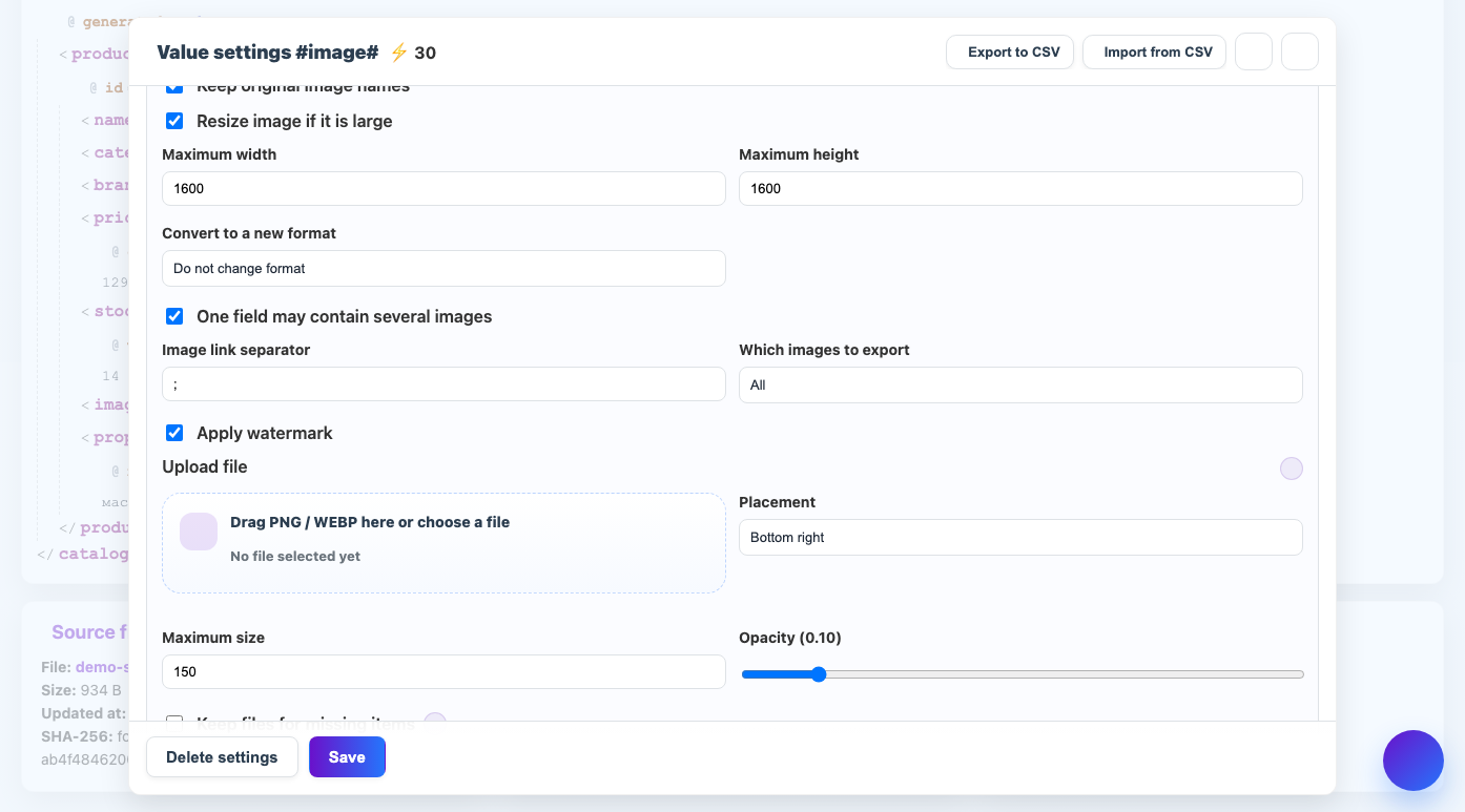 Processing images and media links — Eofferix