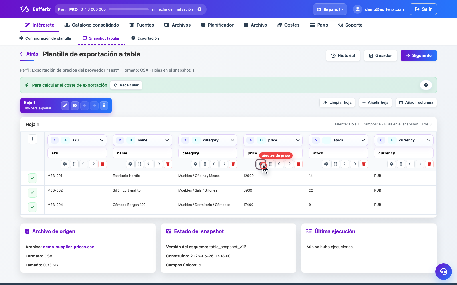 Animación de apertura de la ventana de transformaciones en el editor de tablas Animación de apertura de la ventana de transformaciones en el editor de tablas