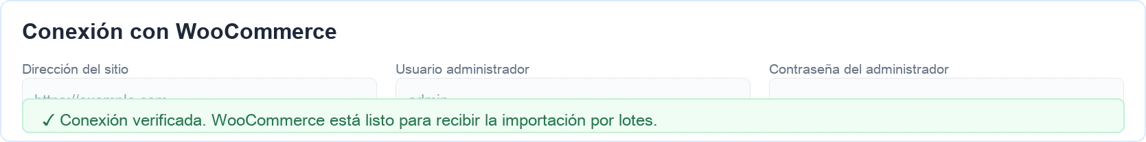 Comprobacion de conexion WooCommerce